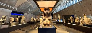 Ancient Egyptian statues displayed inside the Egyptian Museum Cairo