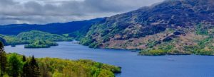 Scenic Loch Lomond lake and mountains in Scotland