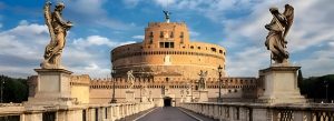 Castel Sant’Angelo viewed from Ponte Sant’Angelo in Rome.
