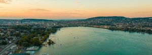Lake Zurich Sunset Skyline in Zurich, Switzerland