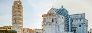 Leaning Tower of Pisa and cathedral in Pisa Italy