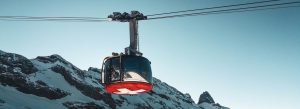 Titlis Rotair Cable Car over Mount Titlis in Switzerland