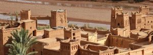 Traditional mud-brick kasbahs and ancient architecture in Aït Ben Haddou, Morocco