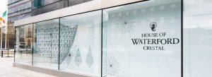 Exterior view of the House of Waterford Crystal visitor center in Waterford, Ireland.