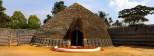 Traditional thatched royal palace at the King’s Palace Museum in Nyanza, Rwanda.