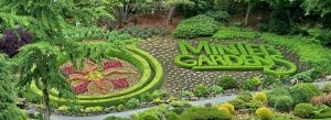 Beautiful landscaped flower garden and greenery at Minter Gardens in Canada