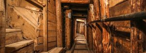 Interior view of the Sarajevo Tunnel in Bosnia and Herzegovina, a historic underground passage built during the Bosnian War.