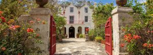 St. Nicholas Abbey historic plantation house in Barbados with tropical gardens