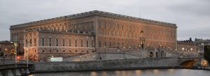 View of Stockholm Palace in Gamla Stan beside the waterfront in Stockholm, Sweden.